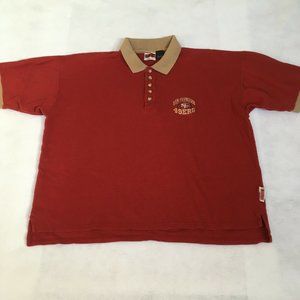 #72 Vintage The Edge San Francisco 49ers NFL Red Polo Shirt Mens Size L 1997